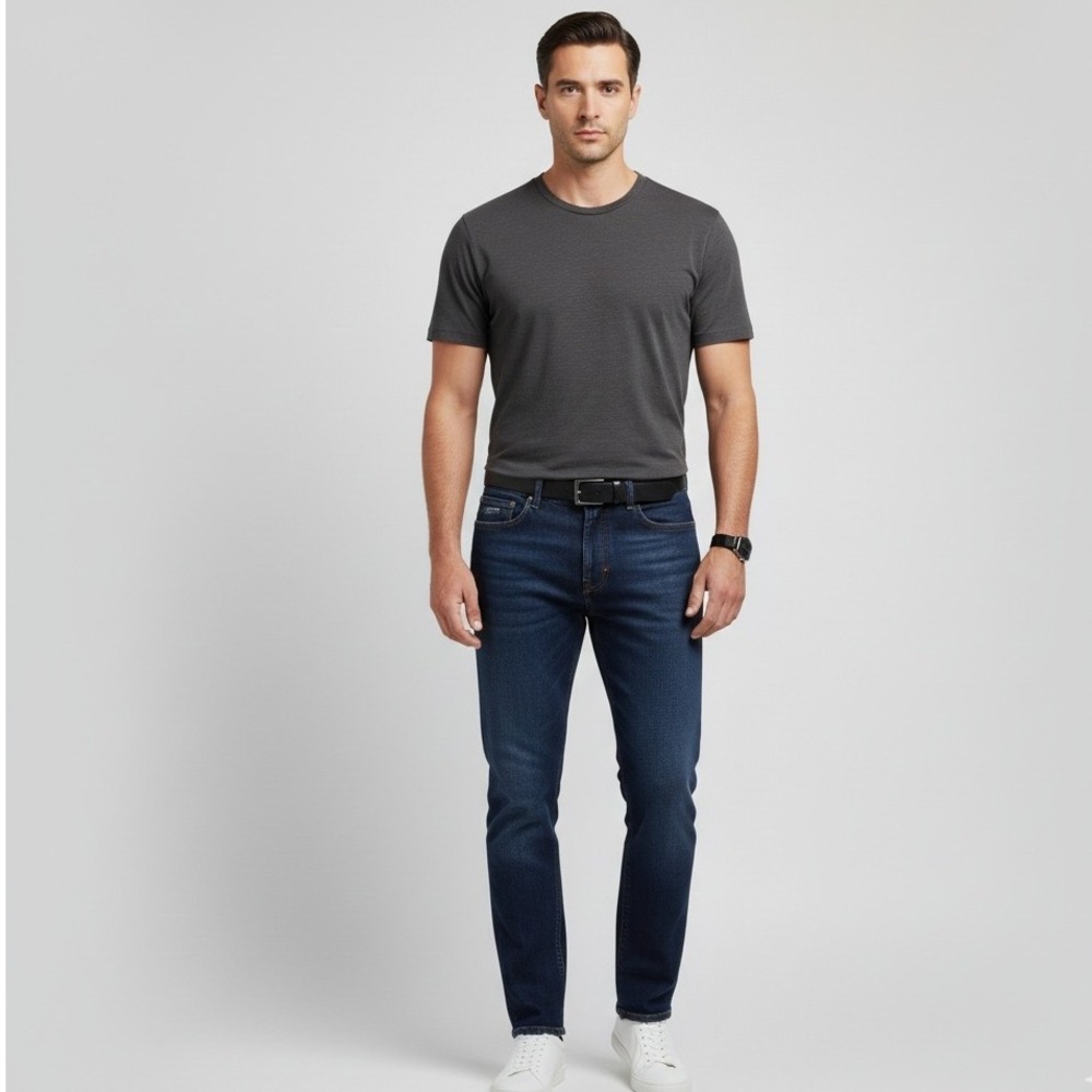 T&B XL Gray Slub Cotton T-Shirt Soft Textured Tee Casual‎ Minimalist Basic